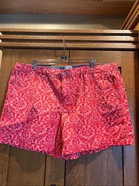 G.H. Bass & Co. Coral and Pink Floral Cotton Shorts women’s size 16